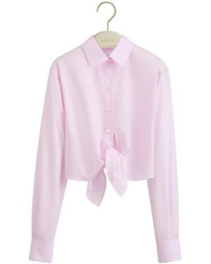 Dior Iviera Tied Cropped Blouse - Pink