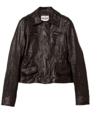 Miu Miu Leather Jacket - Black