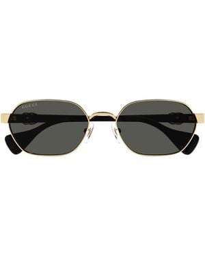 Gucci Double G Hexagon Sunglasses - Metallic