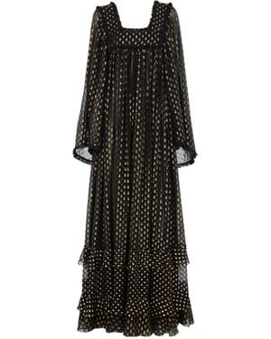 Chloé Ruffled Extra-Long Dress - Black