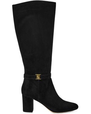 Ralph Lauren Leather Kellie Knee High Boots - Black
