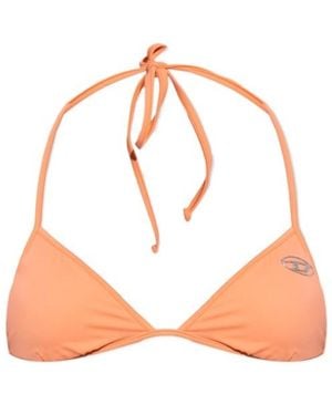 DIESEL Kate-D-Core Logo-Plaque Bikini Top - Orange