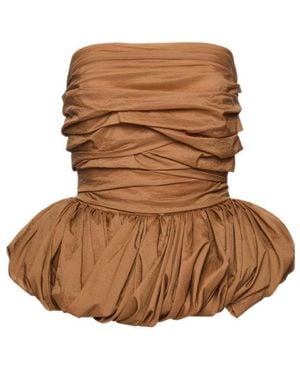 Magda Butrym Draped Peplum Corset - Brown