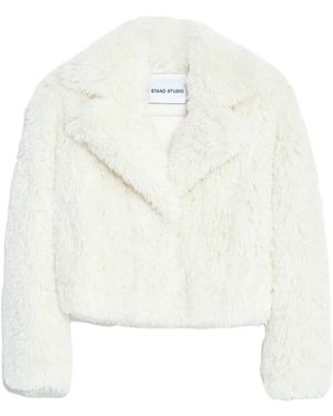 Stand Studio Lapel Long-Sleeved Casual Jacket - White
