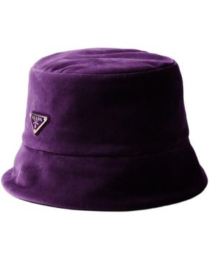Prada Velvet Bucket Hat - Purple