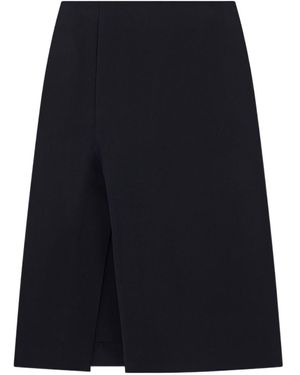 Stella McCartney Flared Side-Slit Midi Skirt - Blue