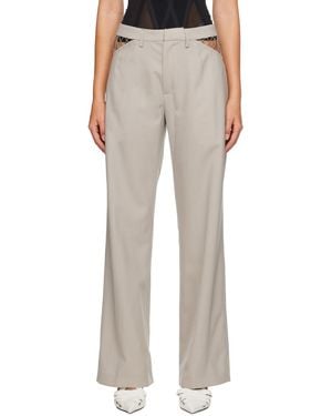 Dion Lee Taupe Lace Trousers - Multicolour