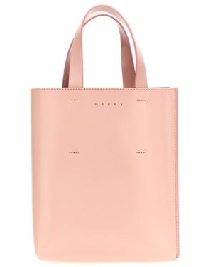 Marni Mini Museo Leather Tote Bag - Pink