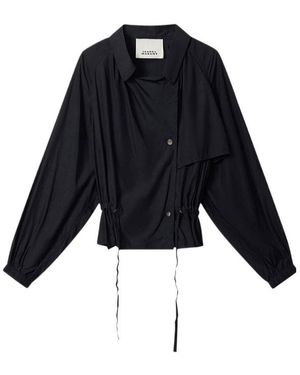 Isabel Marant Gwenola Long Sleeved Drawstring Jacket - Blue