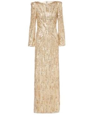 Jenny Packham Sequined Gown - Natural