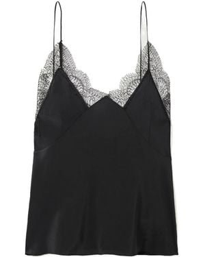 Sharon Wauchob Scalloped Lace-Trimmed Silk Crepe De Chine Camisole - Black
