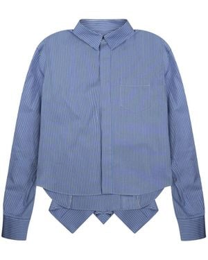 Sacai Poplin Long Sleeved Shirt - Blue