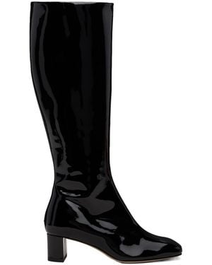 Aeyde 50Mm Marty Patent Calf Leather Knee-High Boots - Black