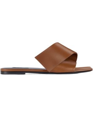 Givenchy Sliced Square Flat Sandals - Brown