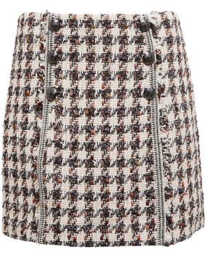 Veronica Beard Chevron Tweed Mini Skirt - Multicolor
