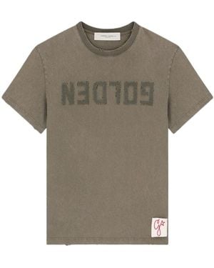 Golden Goose Logo Printed Crewneck T-Shirt - Grey