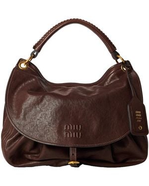 Miu Miu Darkbrown Softleather Hobo Shoulder Bag