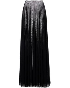 Norma Kamali Semi-Sheer Maxi Skirt - Black