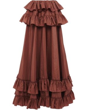 Chloé Chloé Ruffled Maxi Skirt - Brown