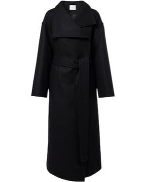 JOSEPH Fiore Wool-Blend Wrap Coat - Black