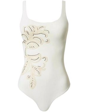 Twinset Embroidered Swimsuit - White