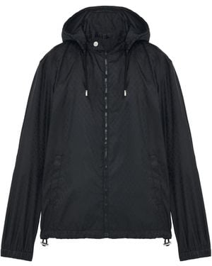 McQueen Skull Jacquard Hooded Lightweight Jacket - Black