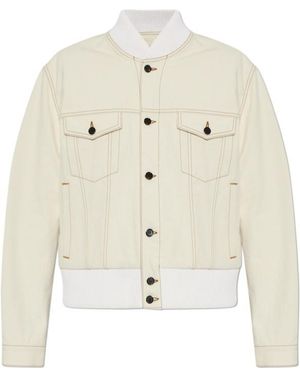 Lanvin Contrast Trim Bomber Jacket - White
