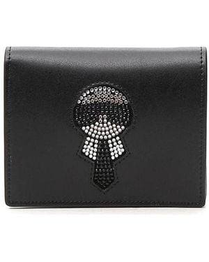 Fendi Embellished Folded Wallet - Black