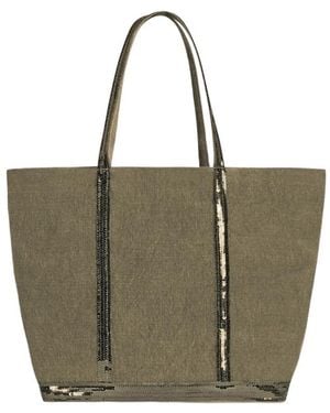 Vanessa Bruno Large Sequin-Embellished Linen Tote Bag - Green