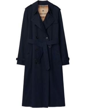 Burberry Long Waterloo Heritage Trench Coat - Blue