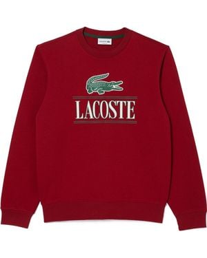 Lacoste Minimal Printed Sweatshirt - Red