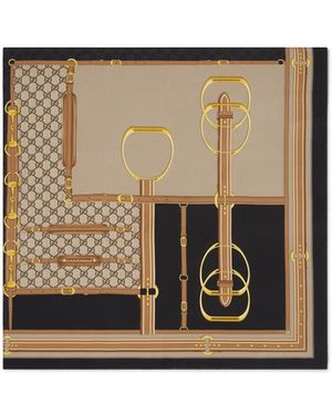 Gucci Printed Twill Scarf - Natural
