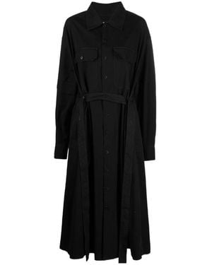 Lemaire Belted Long-Sleeved Shirtdress - Black