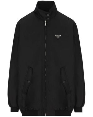 Prada Logo Long-Sleeved Jacket - Black