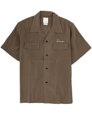 Visvim Neutrals Short-Sleeve Camp Collar Rayon Shirt - Brown
