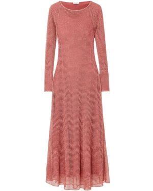 Alaïa Alaïa Mesh Knit Long Dress - Pink