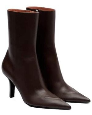AMINA MUADDI Leather Ankle Boots - Brown