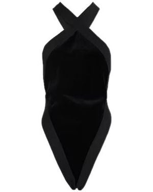 Saint Laurent Velvet Sleeveless Jumpsuit - Black
