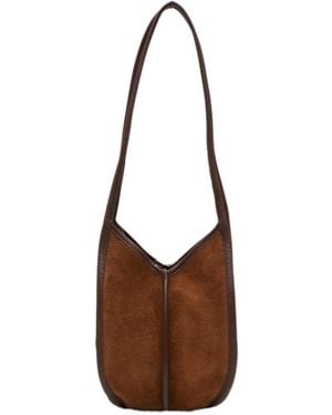 Hereu Calella Suede Shoulder Bag - Brown