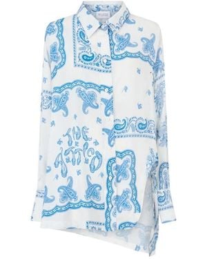 The Attico Paisley-Print Asymmetric Shirt - Blue