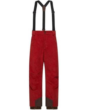 Moncler Corduroy Insulated Ski Bib - Red
