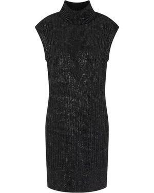 Emporio Armani Embellished Sleeveless Dress - Black