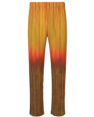 Homme Plissé Issey Miyake Homme Plissé Issey Miyake Gradient Pleated Trousers - Orange