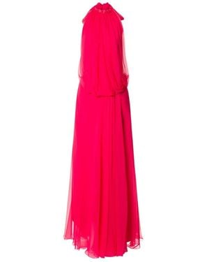 Alberta Ferretti Halterneck Maxi Dress - Pink