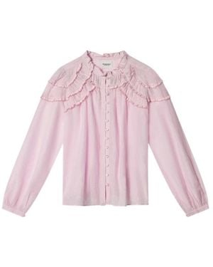 Isabel Marant Isabel Marant Étoile Christa Ruffled Buttoned Blouse - Pink