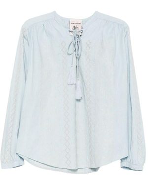 Semicouture Zillah Embroidered Blouse - Blue