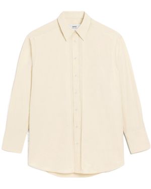 Ami Paris Logo-Embellish Shirt - Natural