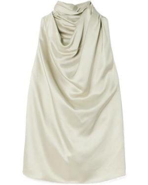Altuzarra Draped Silk-Satin Top - White