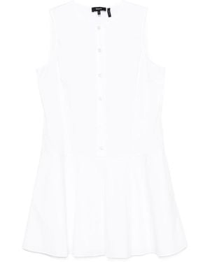 Theory Sleeveless Poplin Mini Dress - White