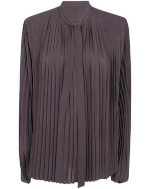 Tom Ford Pleated Pussy-Bow Buttoned Shirt - Purple